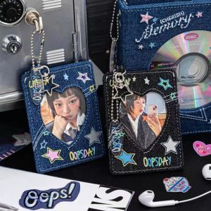 CICI Y2k Denim Card Holder 3 Inch Star Card Storage Bag Cute Backpack Hanging Bag Pendant Ladies