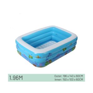 [✅SG Ready Stock] Large Inflatable Swimming Pool Kolam Mandi 3 Ring Rectangular Family Swimming Pool