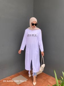 Baju Wanita Kaos Aldira Oversize Pakaian Tunik Katun Casual Terbaru Kekinian