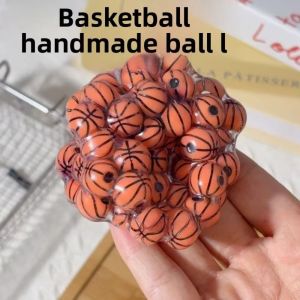 DVFDA Pinching Basketball Squishy Toy Moldable Sensory Squishy Noisy Ball Novelty Soft Elastic Basketball Handmade Ball Kids Adults