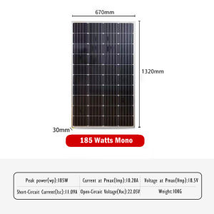 185W Solar Panels Mono Class A IP67 waterproof Solar Board 12V household high conversion rate 0 electricity bill solar charging panel