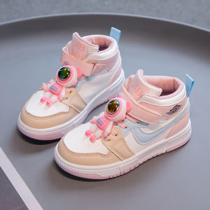 High Tops Sneakers Kids Girl 3-12 Years 2022 Autunm and Winter New Fashion Cartoon Sports Casual Shoes Non-slip Wear-resisting Basketball Shoes for Big Kids Girls