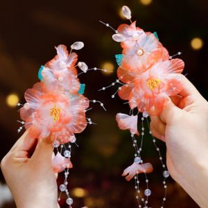 Kẹp tóc cổ trang đẹp phụ kiện cổ trang - mẫu hoa thanh trà - KIDSGARDEN BẢO NGUYÊN