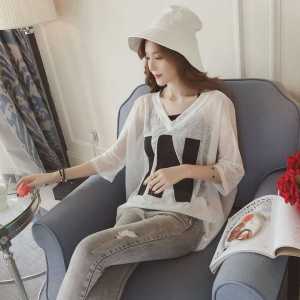 ผู้หญิงสบายๆแขนสั้นชุดฤดูร้อนของผู้หญิงแฟชั่นใหม่หลวมคลุมด้วยผ้ากีฬาผู้หญิงสองชิ้นแขนห้าจุดชุดลำลองสบาย