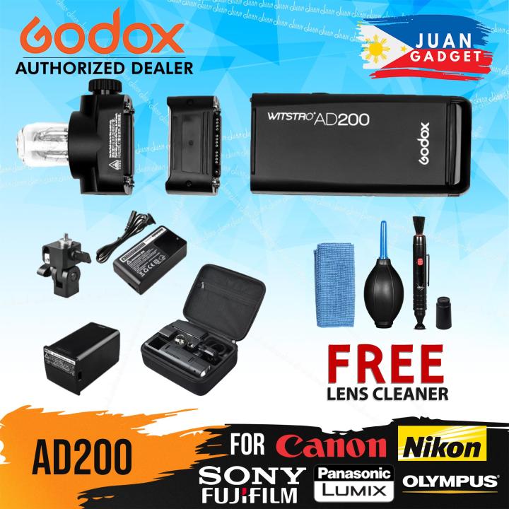 Godox AD200 TTL 2.4G HSS 1/8000s Pocket Flash Light Double Head 200Ws with 2900mAh Battery Pack for Photography Shoot | JG Superstore