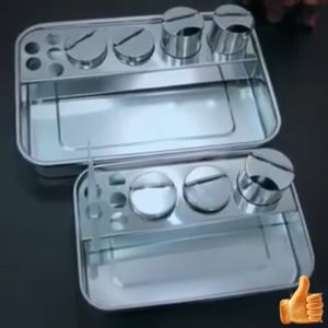 Stainless Steel Medical Tray Surgical Instrument Tray Dental Instruments Holder Organizer 201 Steel with 3/4 Bottles for Dental Clinic Lab Tools Storage