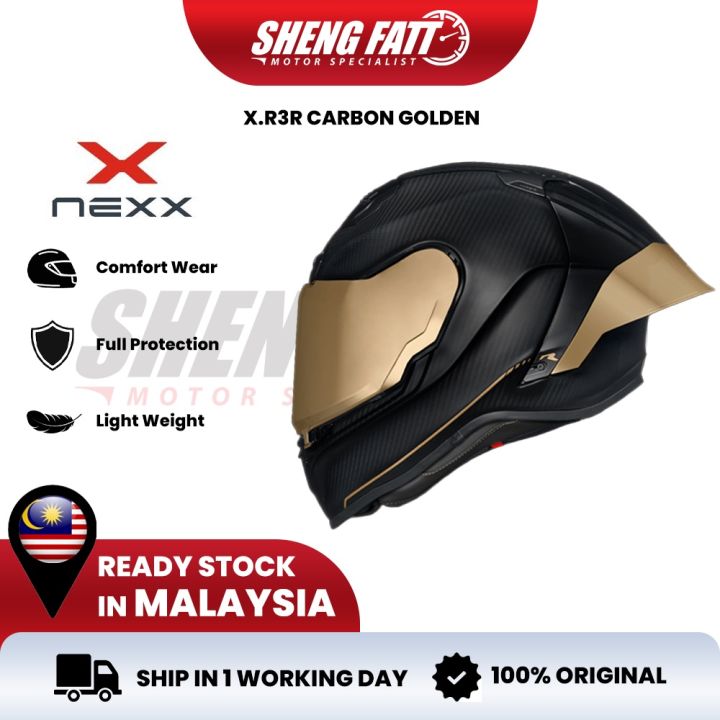 NEXX CARBON GOLDEN ED Full Face Helmet Motor Visor