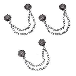 3 Pcs Magnetic Clothing Clips with Chain Flowers Magnetic Buckles Adjustable Magnetic Pins Pants Clips for Woman