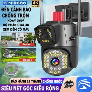 NEW 2024 | Camera Wifi 2 Mắt Yoosee F36d Pro 8.0MPXSiêu Nét Góc Rộng Đàm Thoại 2 Chiều Chịu Mưa Nắng Hỗ Trợ Thẻ Nhớ Kết Nối Nhanh Chóng Quay Rõ Vào Ban Đêm Bảo Hành 12 Tháng.