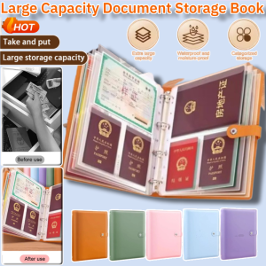 Large Capacity Document Storage Book Certificate Organizer Clear Display Holder Book Portable Certificate Storage Book