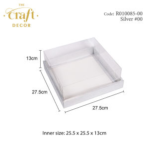The Craft Decor 27.5x27.5x13cm Glitter PVC Box | Gift Box | Cake Box | Kotak Hantaran [READY STOCK]