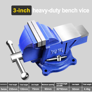 Bench Vise 360° Swivel Base Original Heavy Duty Bench Vise with Anvil 3" 4" 5" 6" (Optional) Heavy Duty Bench Vise with Anvil Clamp Woodworking Fixture Clamp Metal Pipe