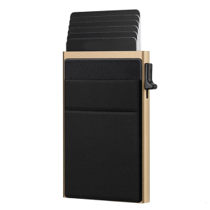 Thin Shielded Metal Wallet Heavy Duty Not Skimming Case Aluminum & Cloth Organizers for Cards Storage