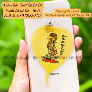 Lá Bồ Đề Thư Pháp Nam Mô Quan Thế Âm Bồ Tát (Cầu May Mắn Bình An) Quà Tặng Ý Nghĩa Cho Bạn Bè Người Thân - Để Ốp DT - Hàng Loại 1