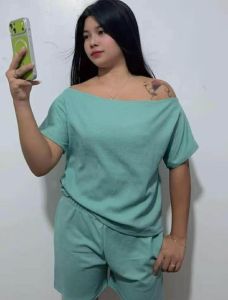TS-003 Trending Off Shoulder Set-3 way Waffle cotton (M/L-/XL)