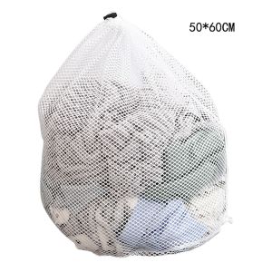 【Free Shipping】4SIZE Large Washing Net Bags Fine Mesh Laundry Bag with Lockable Drawstring for Big Clothes Bra Underwear