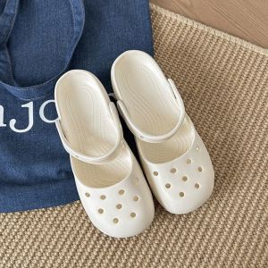 [Free Shipping] Polka Dot Ballet Clogs for Women 2026 New Summer Outdoor Wear Thick-Soled Non-Slip Breathable Dual-Purpose Slippers for Home and Outdoor Use