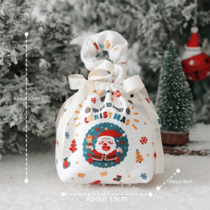 JIYAN2866 Santa Claus Christmas Eve Snack Packaging Bag Elk Snowman Reusable Xmas Gifts Bags Cartoon Christmas Wrapping Bags Merry Christmas Decor