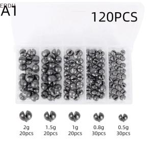 💖【Special price】💖ERDU 100 120Pcs Fishing Weights Kit Premium Split Sinkers With 5 Versatile Sizes Round Removable Design Perfect For Freshwater