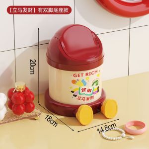 Hốc hồng dễ thương bàn nhỏ Thùng rác có nắp cho bàn văn phòng nhà cửa và phòng ngủ