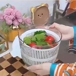 Salad Spinner Dehydrator Vegetables Drying Machine Double-Layer Fruits Basket Kitchen Accessory