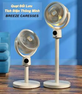 Quạt Đối Lưu Tích Điện Thông Minh BREEZE CARESSES Tích Hợp Chế Độ Đèn Ngủ  Có Remote Điều Khiển Từ Xa - WorldMart