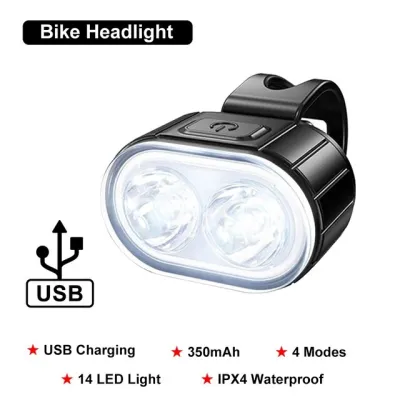 Bike Light Front and Rear Set USB Rechargeable Bicycle Headlight Taillight For MTB Road Scooter LED Night Riding Lamp Waterproof