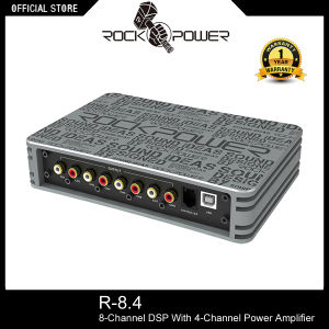 ROCKPOWER Car Audio R-8.4 Plug & Play 8-Channel 31-Band Car DSP Car Digital Signal Processor with 4-Channel Power Car Amplifier/USB/Bluetooth ***NO CUTTING WIRE****