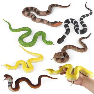 QUINT Reptile Animal Snake Action Figures Python Cobra Soft TPR Simulation Snake Novelty Elastic Rattlesnake Model Kids Toy