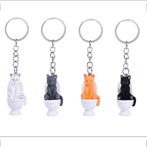 14 Styles Optional Toilet Keyrings Cartoon Pendant Keychain Decorative Key Rings Accessory for Home Office