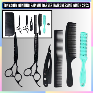 FAST DELIVERY Tony&Guy Gunting Rambut Barbershop dan Salon Profesional 6 Inch 2PCS Comb Hair Knife
