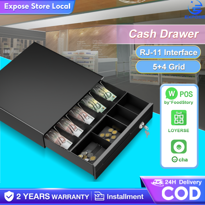 Cash Drawer Key Lock RJ11POS System With 5 Bill 4 Coin Trays Money box