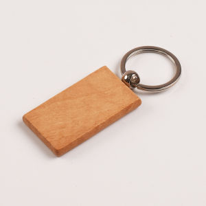 1PCS Free custom logo wooden keychain with leather accent for personalized engraving keychain blanks