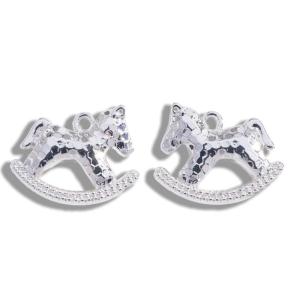 shiqinbaihuo 5pcs 15x17mm Kẽm hợp kim Electroplated Rocking Horse Mặt dây chuyền quyến rũ cho DIY Vòng Cổ Vòng tay bông tai trang sức Phụ Kiện Làm