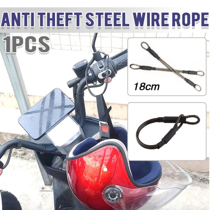 Lock Rope Anti-theft Security Safety For Motorcycle Helmet Protector ...