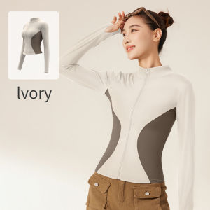 SUPERFLOWER New Womens Color Blocking Sports Jacket Slim Fit Yoga Jacket Breathable and Not Stuffy