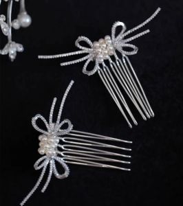 Zirconia Stone Small Combs Girls Hair Pins Silver Color Wedding Prom Bridal Headpiece Accessories
