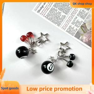 ✨QK shop✨ Fashion 8 Ball Fruit Cherry Star Keychain Phone Accessories Y2K Handmade Creative 8 Ball Cherry Keychain Accessories