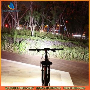 Vktech Bicycle Flashlight LED Headlight for Night Cycling - Aluminium Alloy Waterproof Adjustable Brightness Perfect for Commuting and Mountain Biking