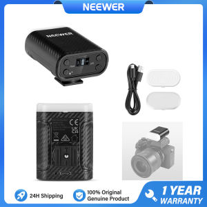 NEEWER Mini Camera Flash with LED Video Fill Light/LCD Display/800mAh Compatible with Canon Fujifilm Sony Nikon DSLR Standard Hot Shoe Cameras for Studio Photography Photoshoots Lighting N12L