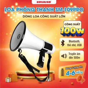 Loa phóng thanh cầm tay chính hãng công suất lớn 100w sunrise sm-109 pro phát mp3 bluetooth usb - sunrise sm-109pro