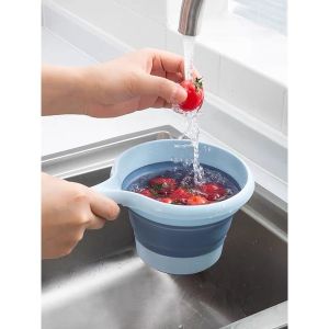 Foldable Collapsible Foldable Water Dipper Water Ladle Multi-purpose Folding Durable Material Water Scoop For Kitchen and Bathroom Bath Dipper