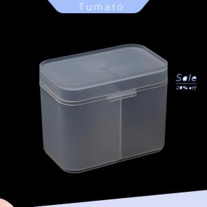 Tumato กล่องเก็บที่ใส่สำลีแผ่นเช็ดเล็บกล่องเก็บอุปกรณ์จัดเก็บแปรงแต่งหน้าสองช่อง