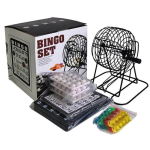 Traditional Bingo Lotto Lottery Family Bingo Game Set - Cage Balls Cards Counters Party Bingo Game