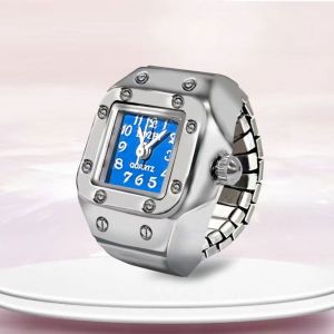 GENENIC Punk Rings Jewelry Clock Alloy Vintage Finger Watch Ring Hip Hop Personality Roman Quartz Watch Couple