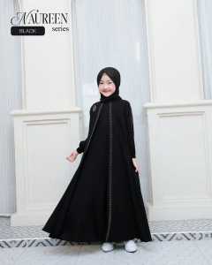 NAUREEN KIDS DRESS CANTIK ELEGAN ANAK PEREMPUAN BAHAN Crinkle Aplikasi Swarovski