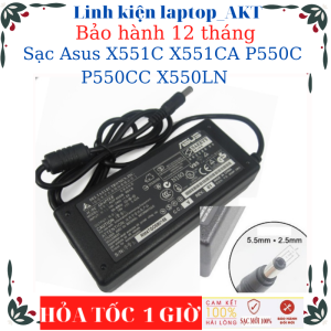 Sạc laptop Asus X551C X551CA P550C P550CC X550LN-Sạc Asus 19v-2.37A/3.42A-45W/65W vuông chữ nhật chân thường(5.5*2.5mm)