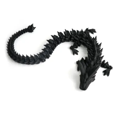 3D Printed Chinese Crystal Dragon Rotatable Articulated Gemstone Dragon Ornaments Decompression Toy Creative Colorful Handicraft