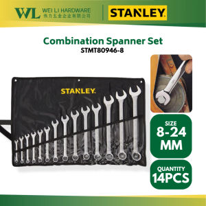 STANLEY Original 14pcs 8-24mm Carbon Steel Combination Wrench Set Heavy Duty STMT80946-8 / Stanley Spanner Set
