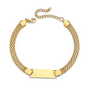 Custom Bracelets for Men Women Name Date Initial Quote Engraved Personalized Bracelet Stainless Steel ID Bracelets